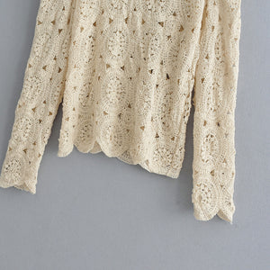 Summer Lace Crochet Blouse Women’s Long Sleeve Cotton Shirt Tops | Lorrid®