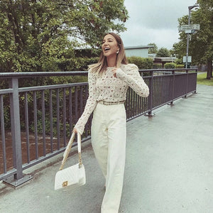 Summer Lace Crochet Blouse Women’s Long Sleeve Cotton Shirt Tops | Lorrid®