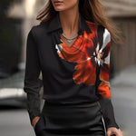 Women’s Swing Collar Satin Blouse Elegant Long Sleeve Office Tops | Lorrid®