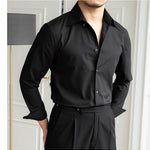 Men’s Slim-Fit Dark Plaid Long-Sleeve Shirt | Non-Iron Casual Top | Lorrid® UK