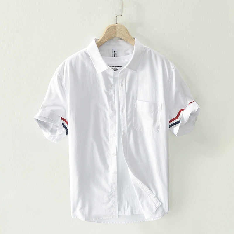 Men’s Cotton Casual Short-Sleeved Shirt | Trendy Loose Printed Striped | Lorrid® UK