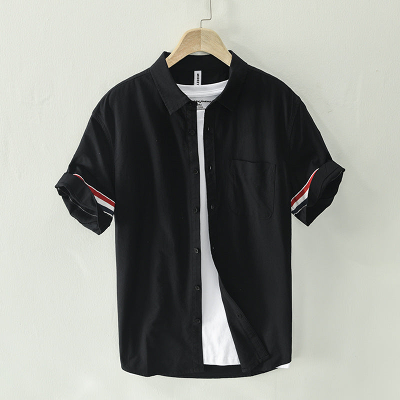 Men’s Cotton Casual Short-Sleeved Shirt | Trendy Loose Printed Striped | Lorrid® UK