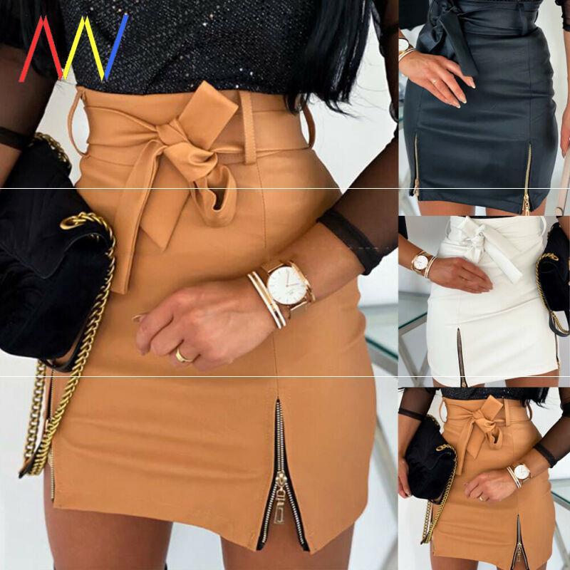 Women’s Bandage PU Leather Mini Skirt – Stylish Short Skirt | Lorrid® UK
