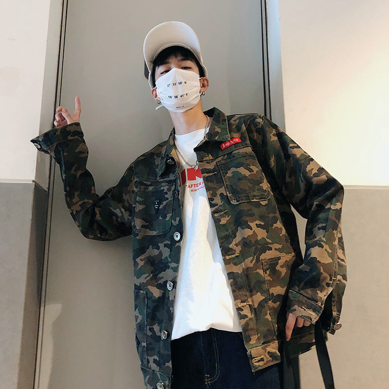 Men’s Camouflage Denim Jacket Coat | Autumn Casual Jeans Jacket | Lorrid® UK